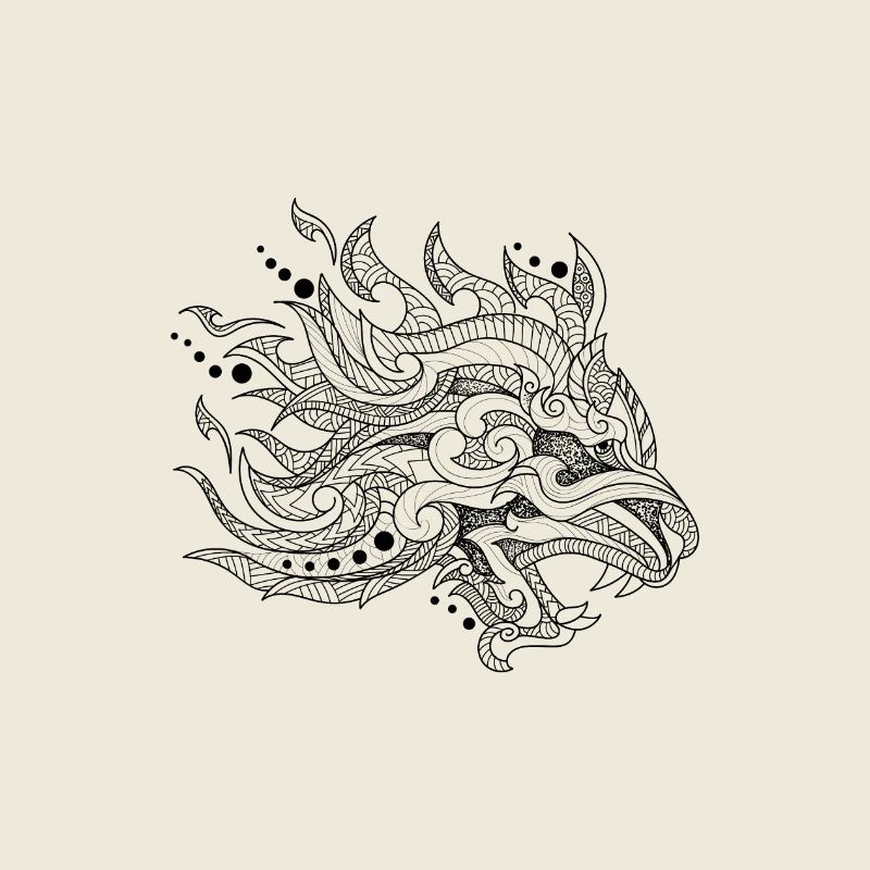 handgezeichnet drache