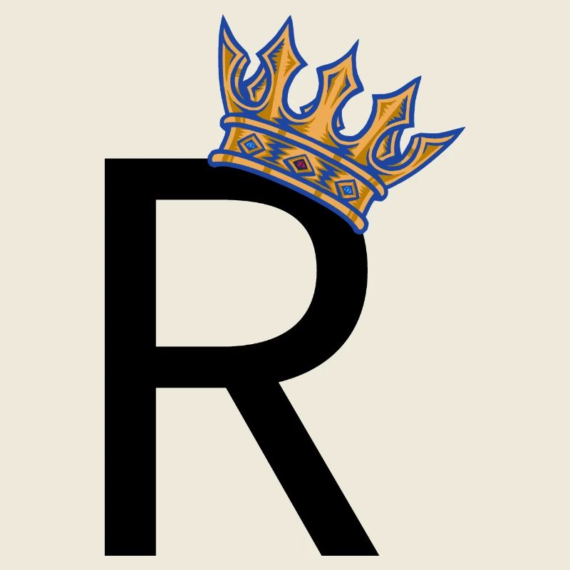 R mit Krone – Royal Typo Design