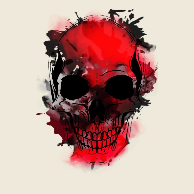 Rotes Schädel-Splash Artwork
