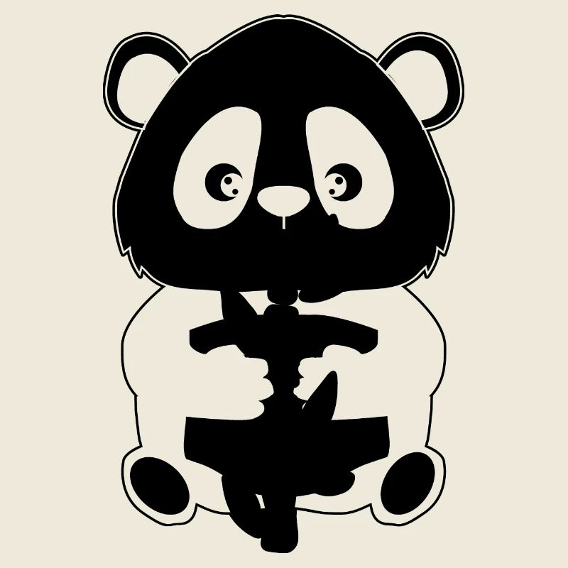 Panda with bamboo