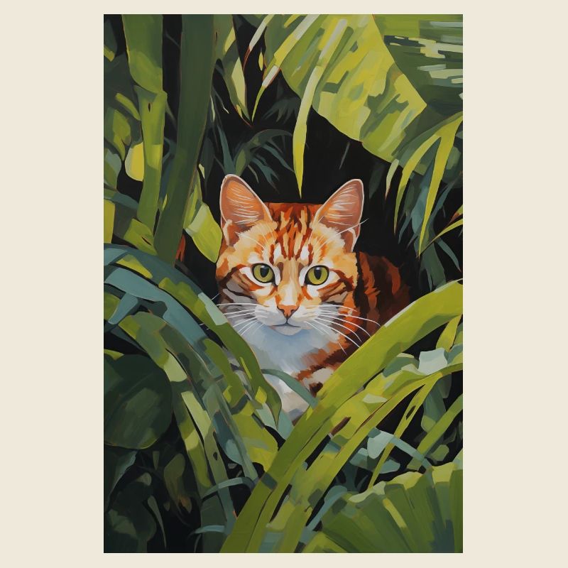 Cute ginger cat illustration