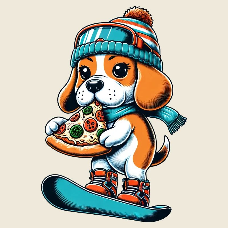 Beagle Snowboarder: Pizza Descent