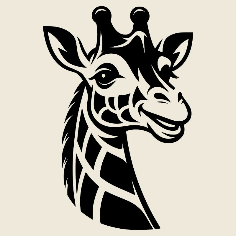 Porträt einer Giraffe mit lustigen Augen
