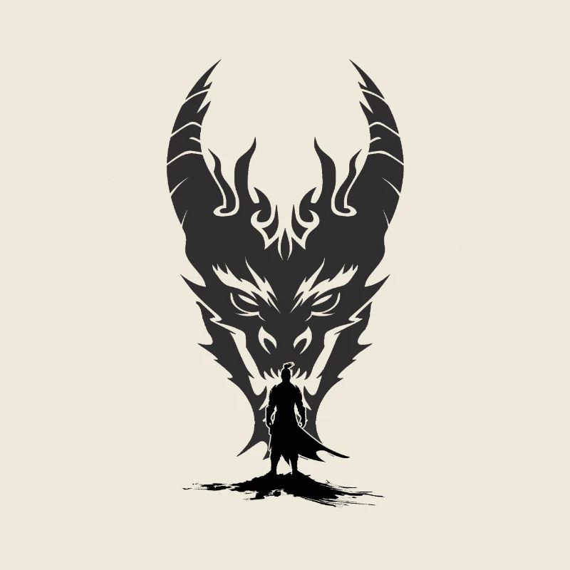 Silhouette de masques de dragon