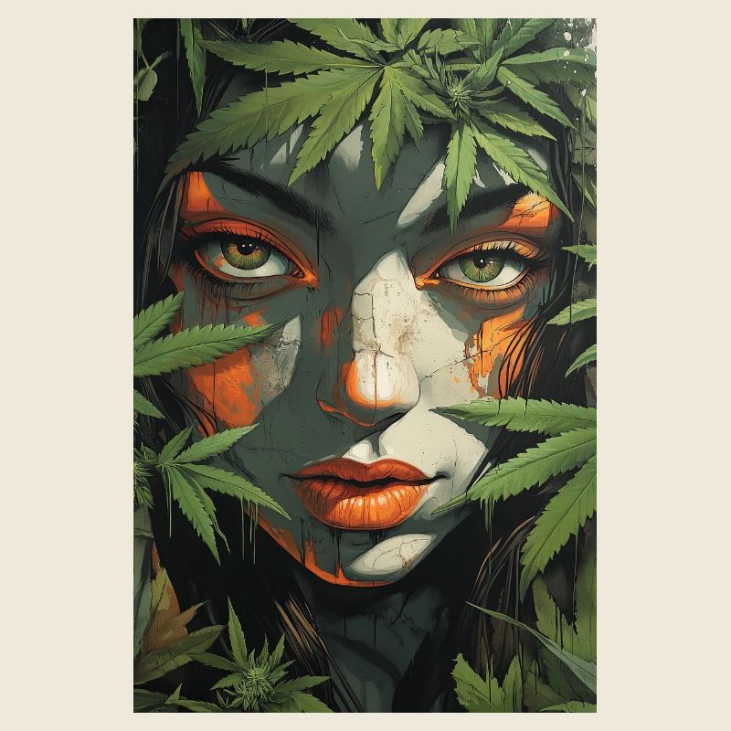 Leaf face in jungle light