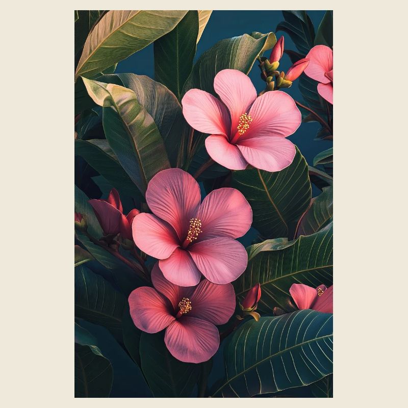 Hibiscus Pink Tropical Blossoms