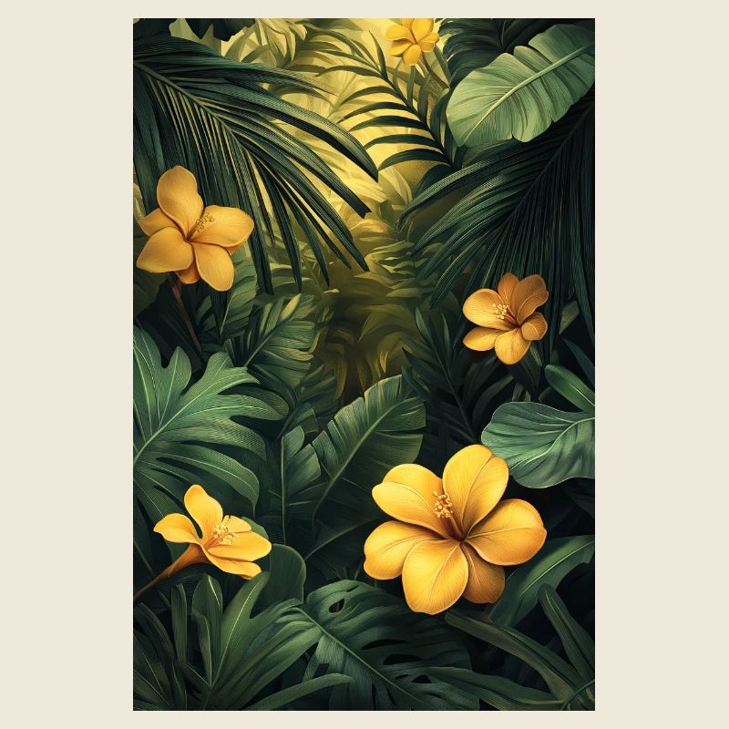 Fleurs tropicales dans la forêt feuillue