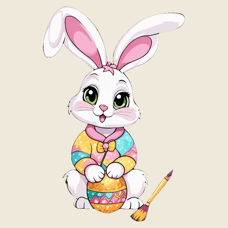 Easter bunny with Easter eggs