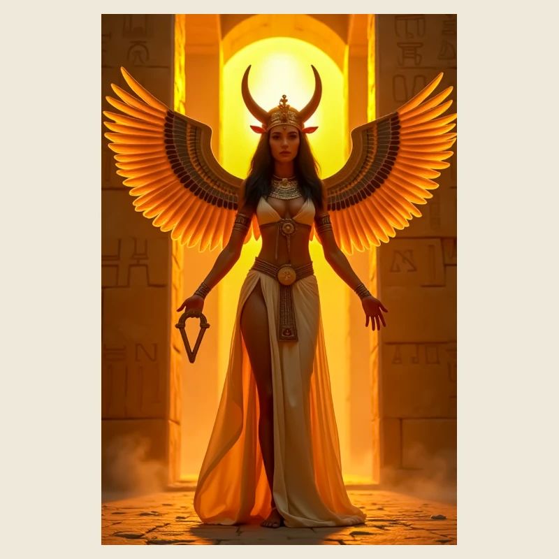 Isis, winged goddess with solar disk