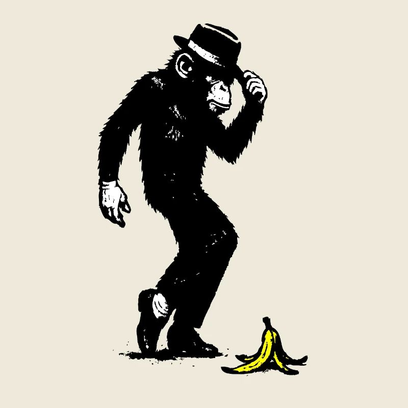 Affe mit Hut und Banane