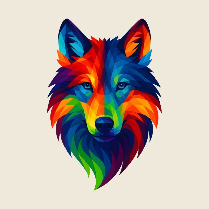 WPAP Polygon Style Animals Wolf