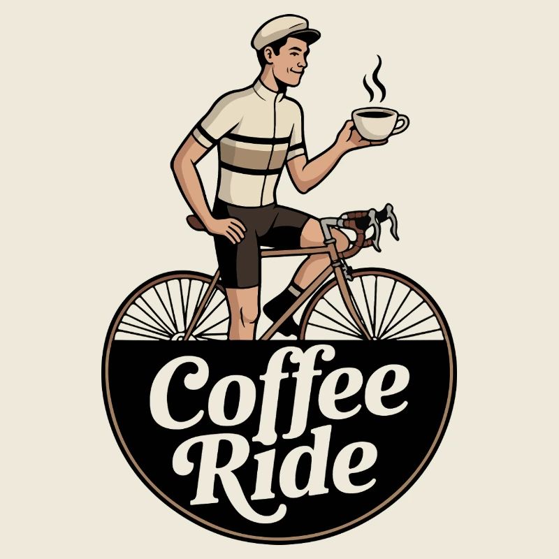 Coffee Ride – Vintage Cycling Logo Tee
