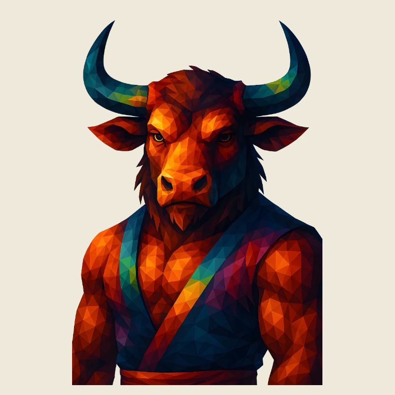 Animaux de style WPAP - Minotaure en pose