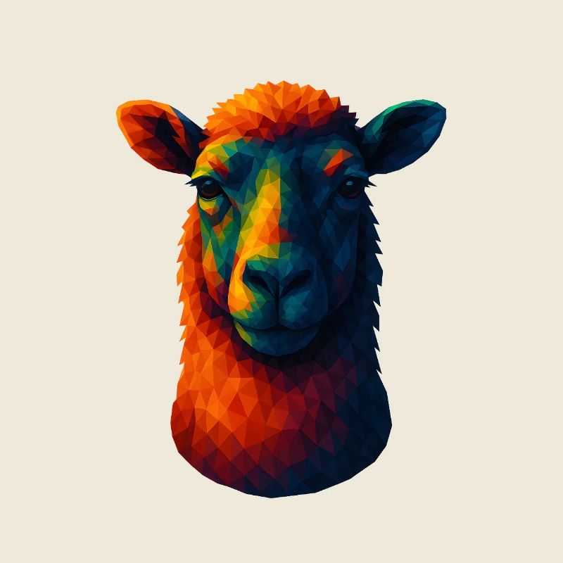 Animaux de style WPAP - Portrait de mouton