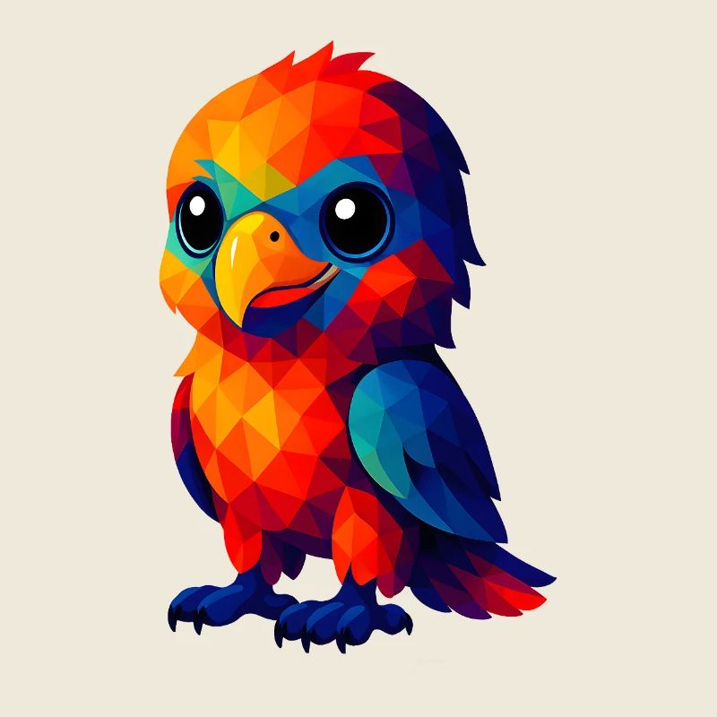 WPAP Polygone Kawaii Style Animaux Bébé Aigle