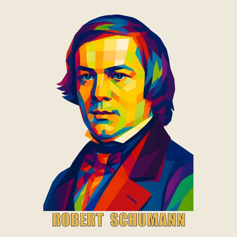 WPAP Polygon Portrait Robert Schumann Composer