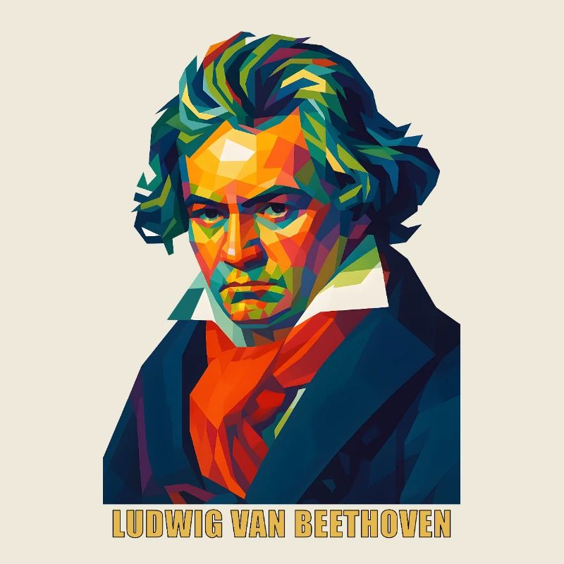 WPAP Polygon Porträt Ludwig van Beethoven