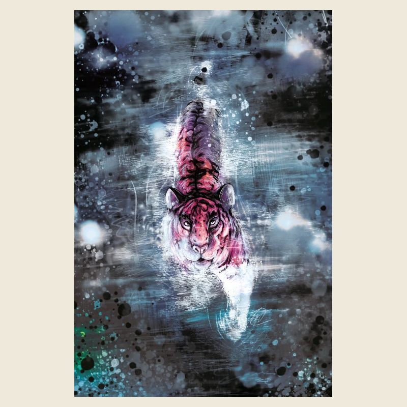 Floating Tiger Poster