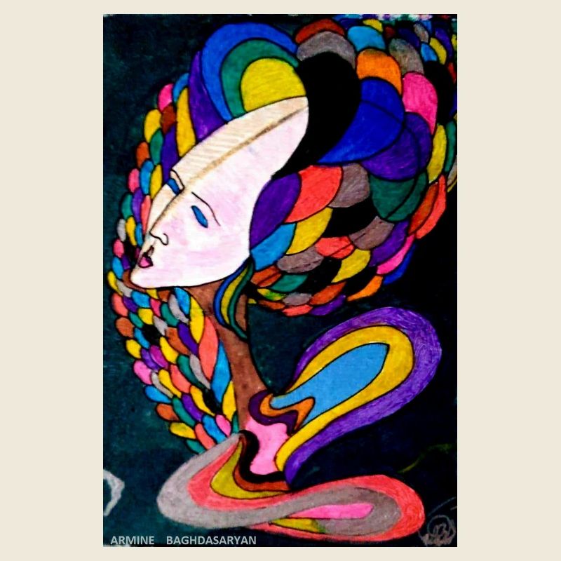 Brightly Colored Mystical Portrait