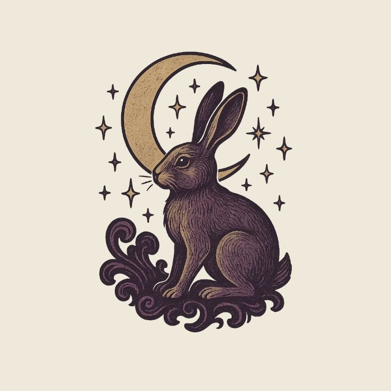 Celestial Hare Mystical Illustration