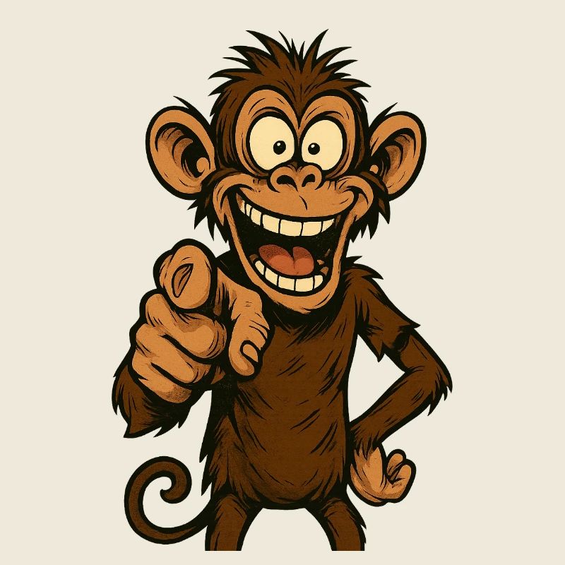 Playful monkey with a smile