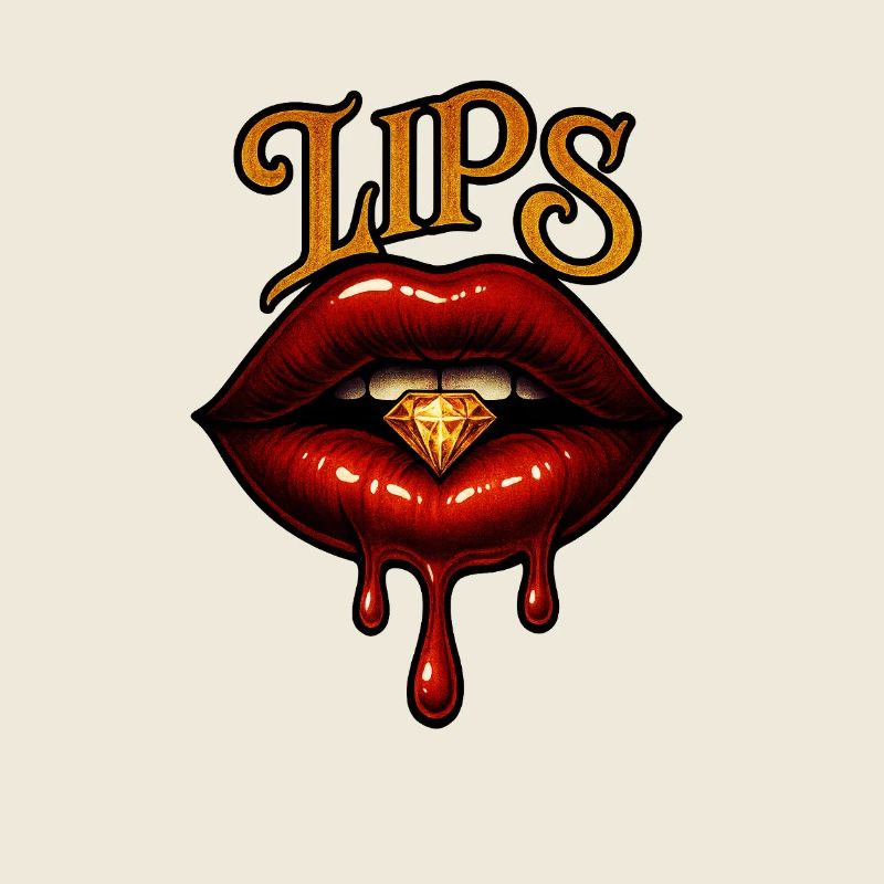 Tempting lips with diamond