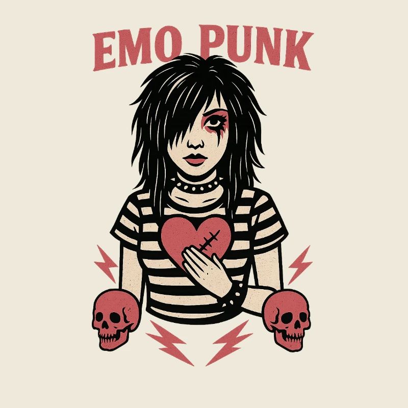 Emo Punk Heartbreak Illustration