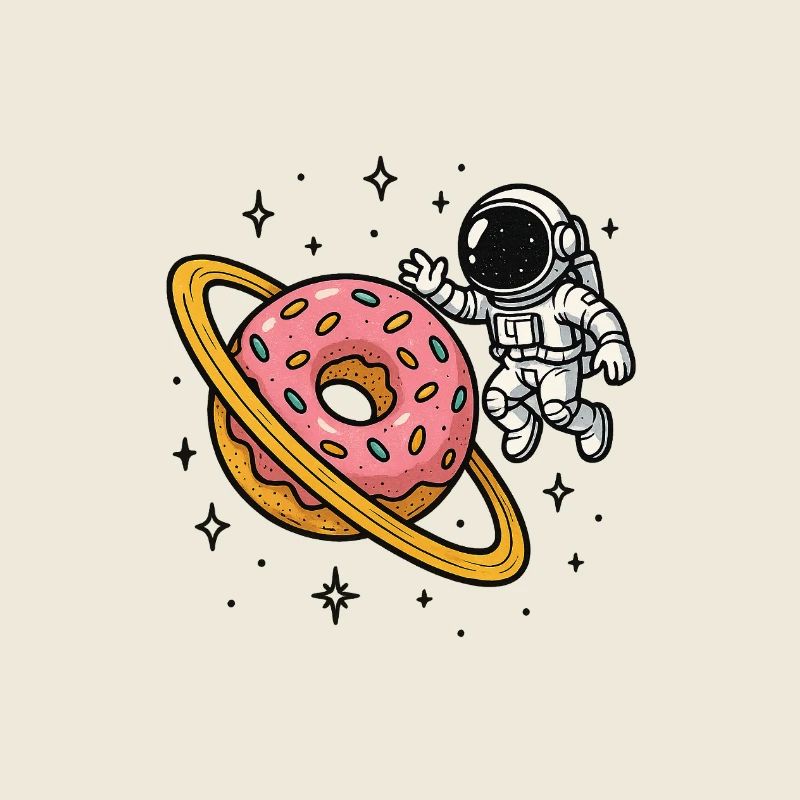 Astronaute de l’espace avec Donut Planet