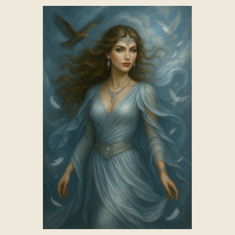 Déesse Céleste – Lumière et Oiseaux Blancs
