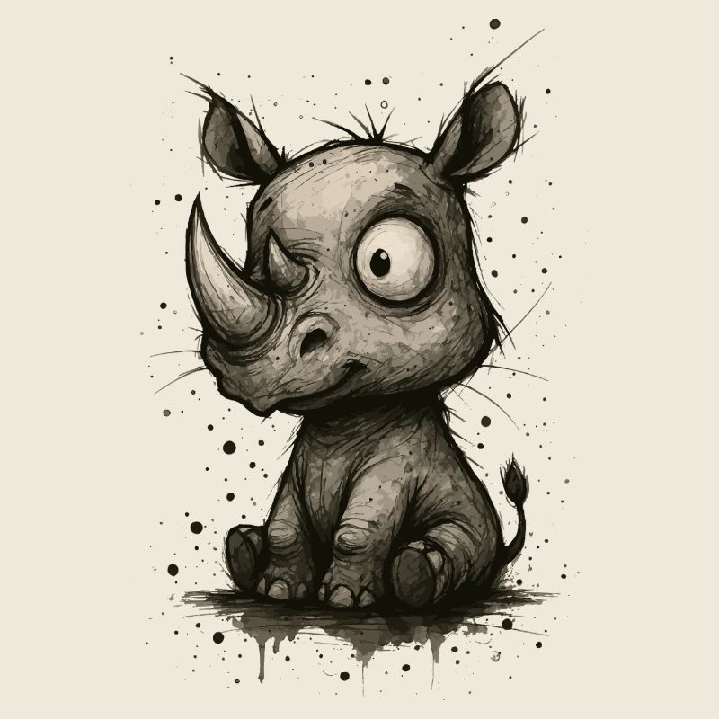 Funny rhino – comic book splash