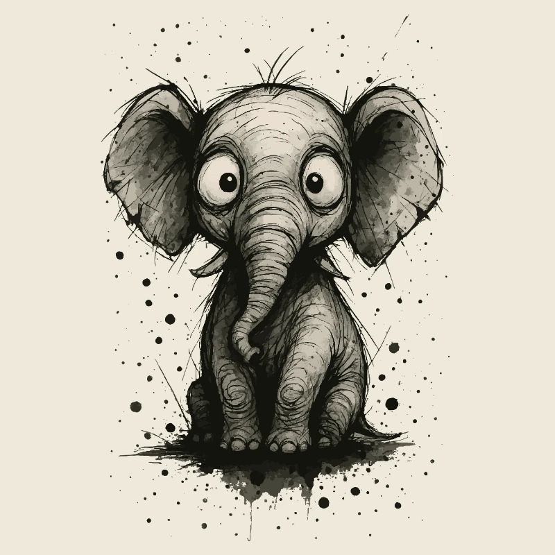 Lustiger Elefant mit großen Ohren – Comic Strip Splash