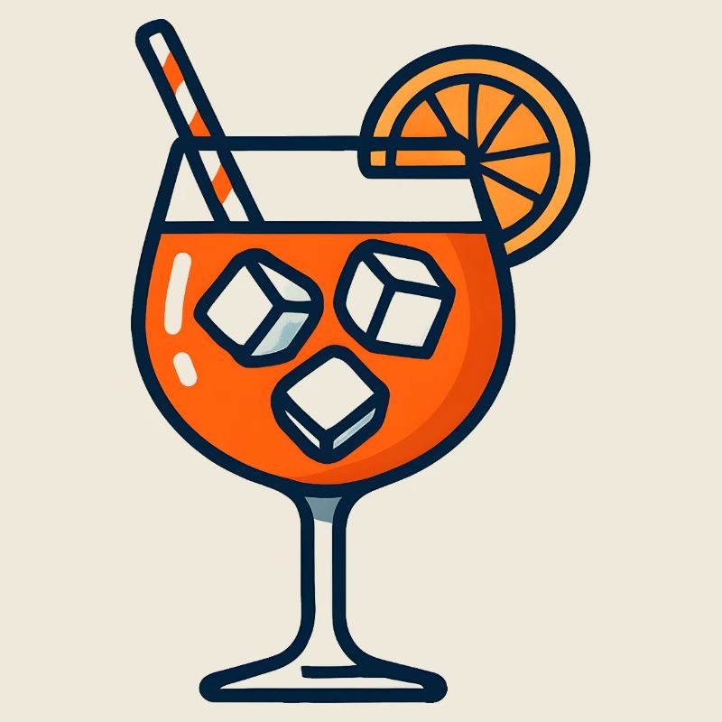 Orange Spritz Glas mit Eis