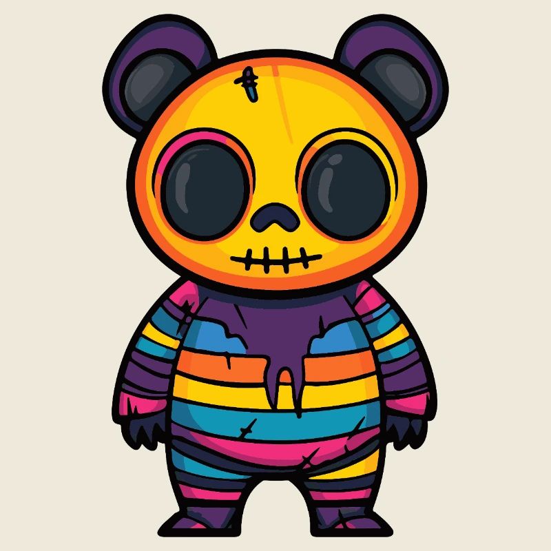 Panda Halloween Comic Funny