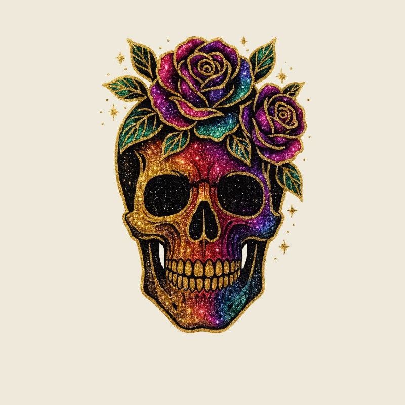 Galactic Skull with Roses Halloween