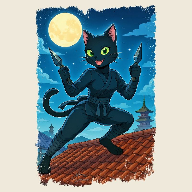 Mond-Ninja-Katze