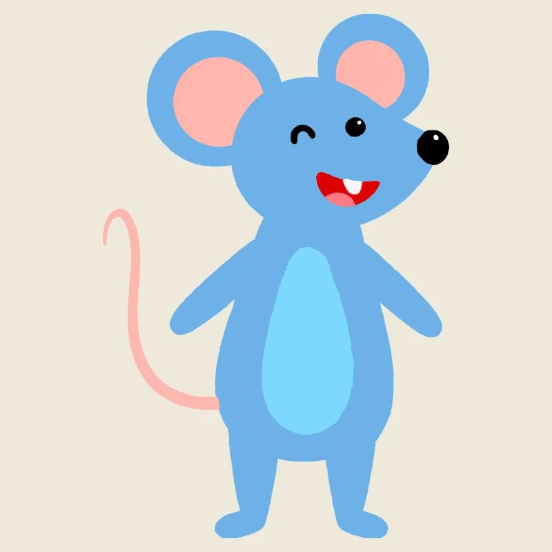 Winking blue mouse