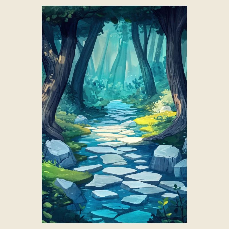 Illustration einer Waldlandschaft
