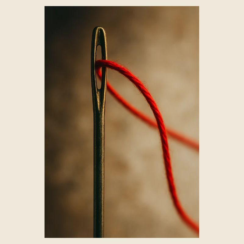 Faden durch das Nadelöhr