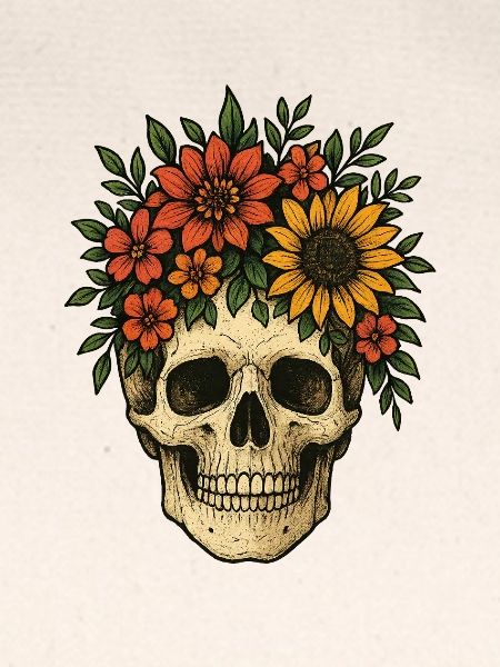 Blumiger Schädel