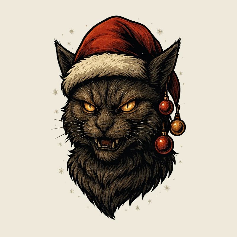 Schwarzer Weihnachtskater