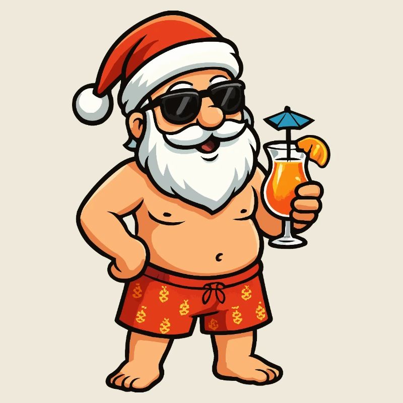 Cocktail Père Noël sur la plage