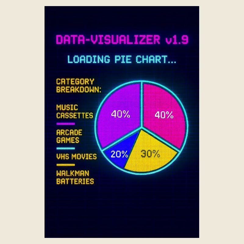 Neon Pie Chart Retro Visual