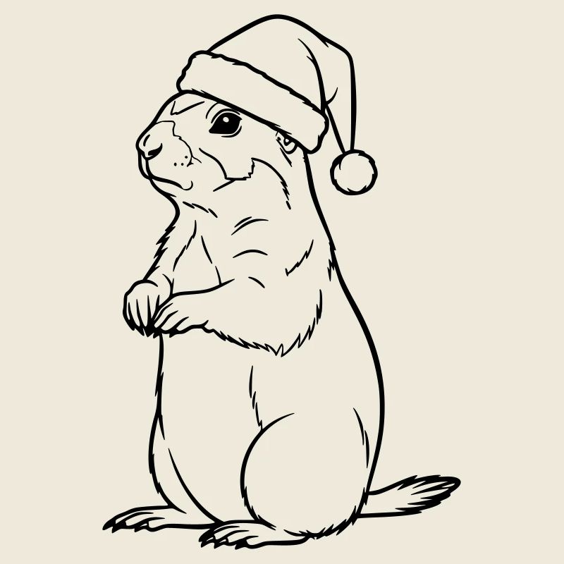 Suricate de Noël avec chapeau – Style mignon