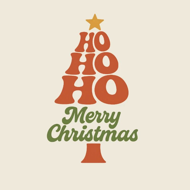 HoHoHo Christmas Tree Typography