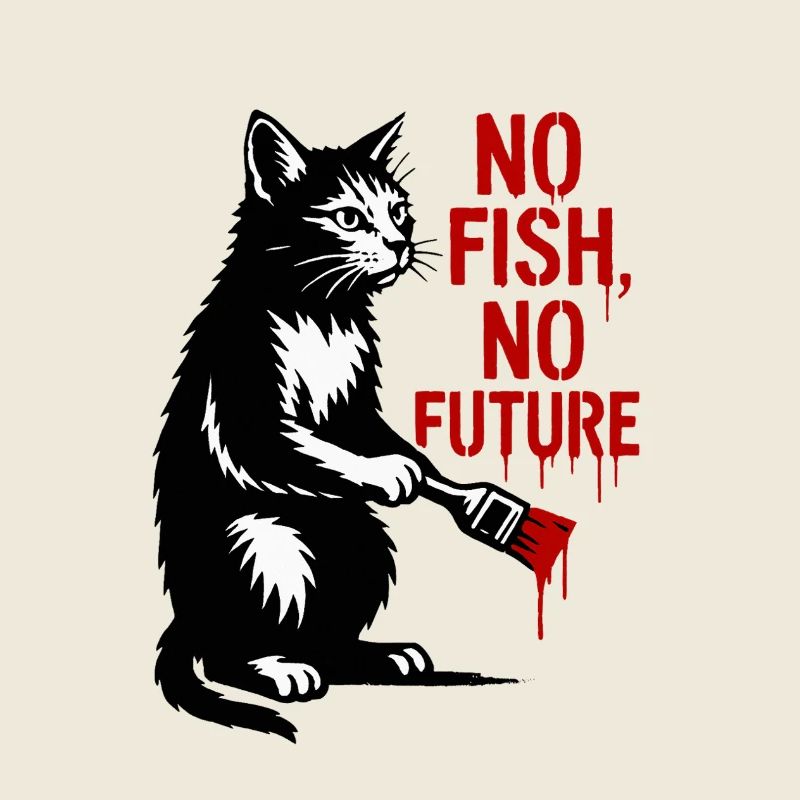 Pas de poisson Pas de graffiti de futur chat