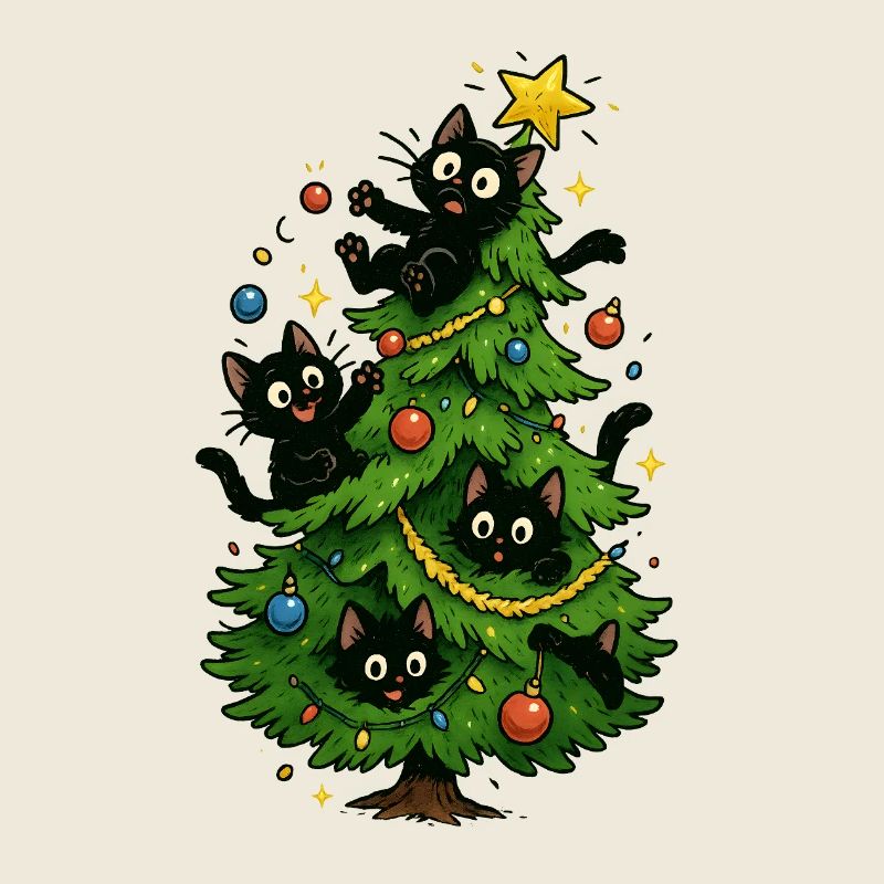 Christmas Tree Cats Christmas