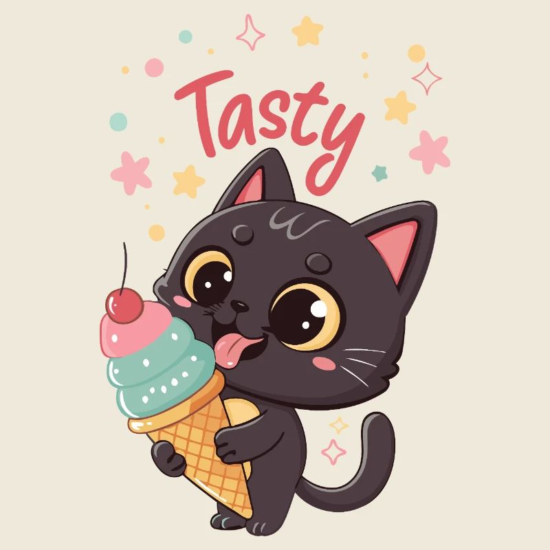 Gourmet-Katze und Eiscreme