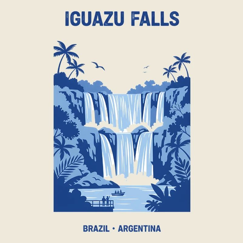 Conception de la cascade bleue des chutes d’Iguazu