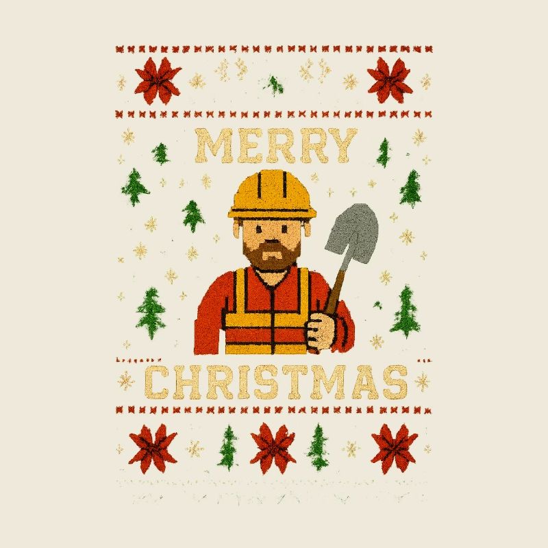 Construction worker Christmas motif