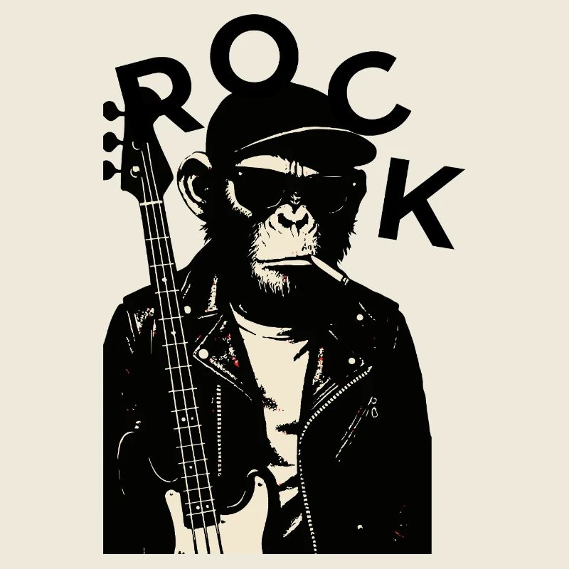 Monkey Biker Rock Guitarist